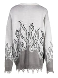 Haculla distressed-effect flame-print wool jumper