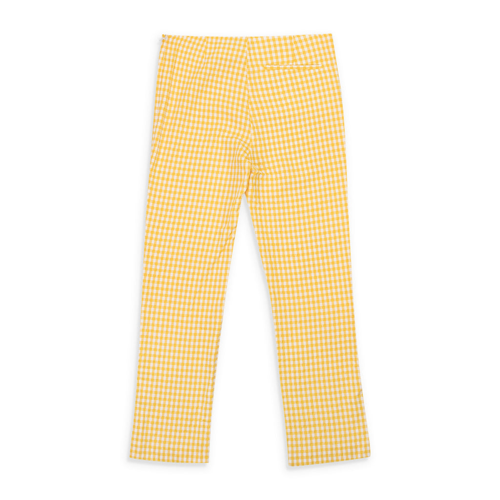 SEERSUCKER GINGHAM YELLOW NARROW PANT