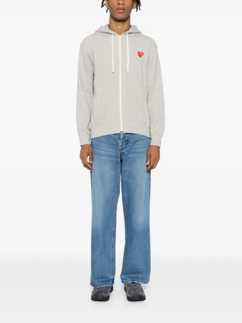 Comme Des Garçons Play zipped almond eye heart hoodie