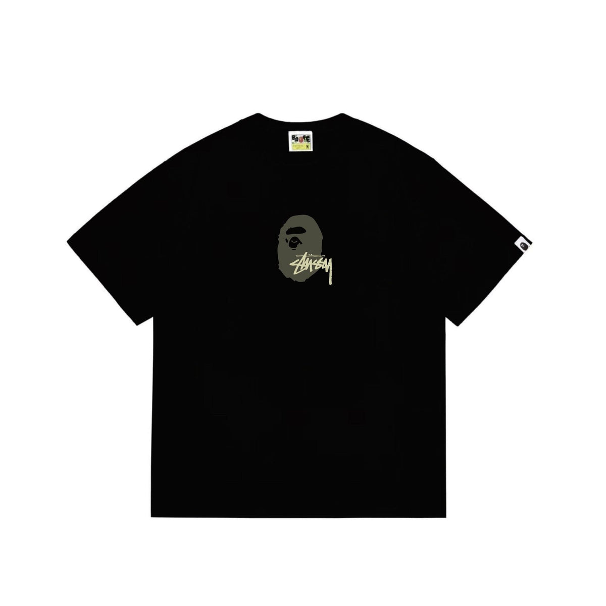 BAPE Olive & Gold Ape Wordmark Graphic T-Shirt